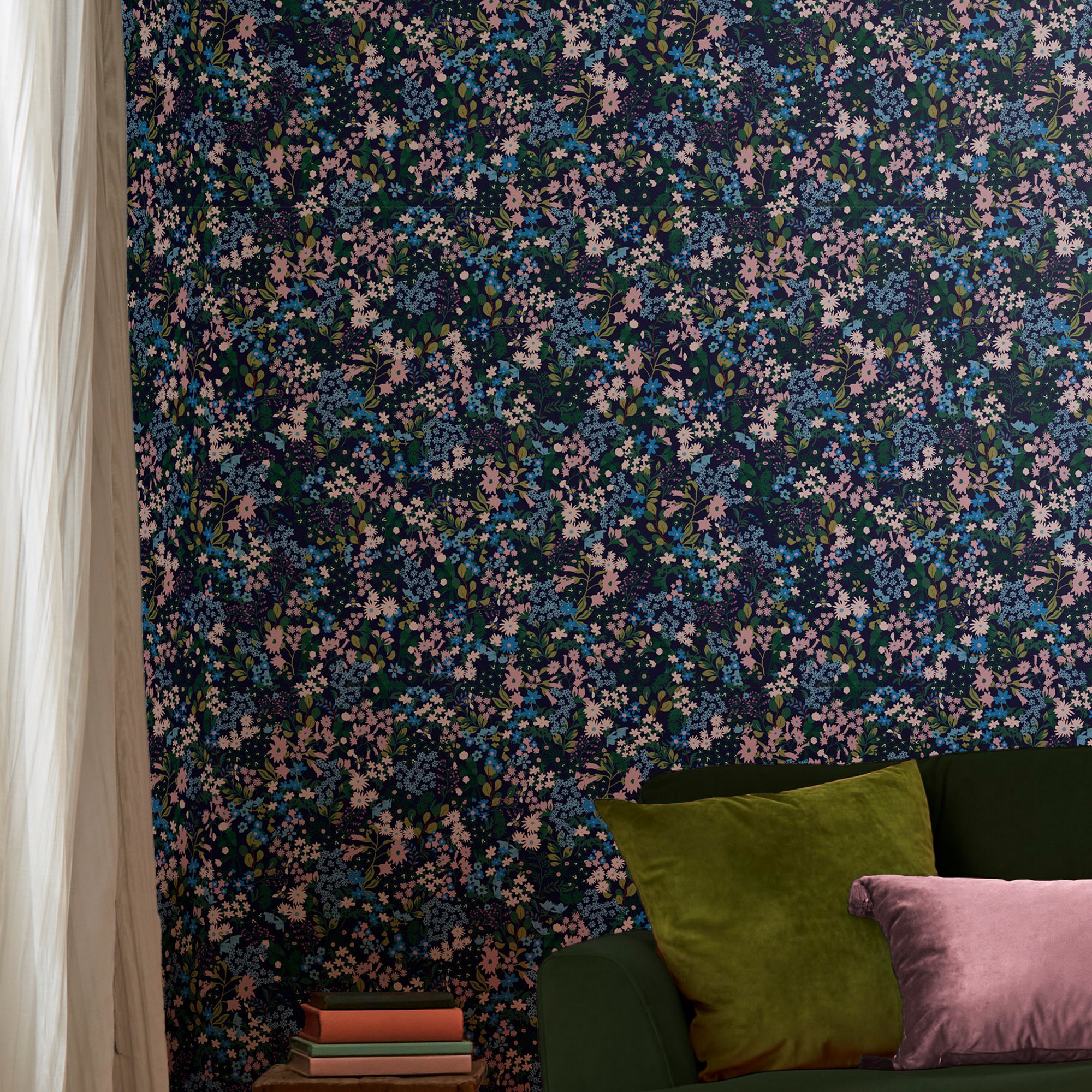 Gilmorton Ditsy Floral Wallpaper 118570 By Joules In Garden Greens